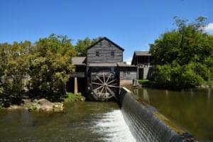 The Old Mill in Pigeon Forge Tn on a beautiful summer day