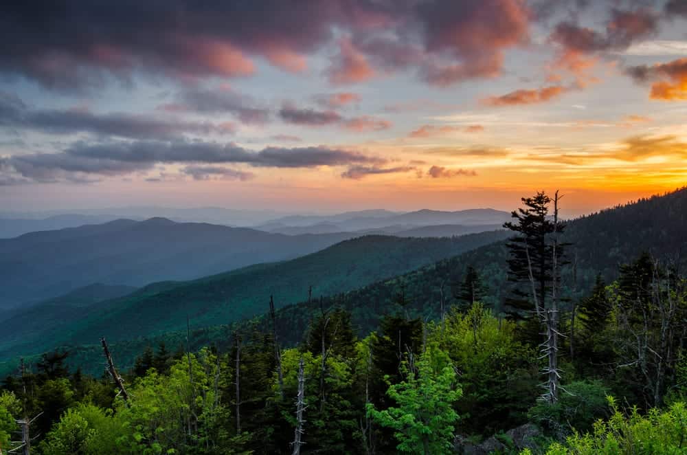 the great smoky mountains sunrise view