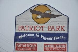 Sign for Patriot Park in Pigeon Forge