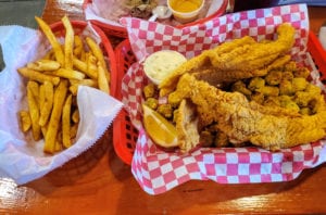 fried catfish with french fries